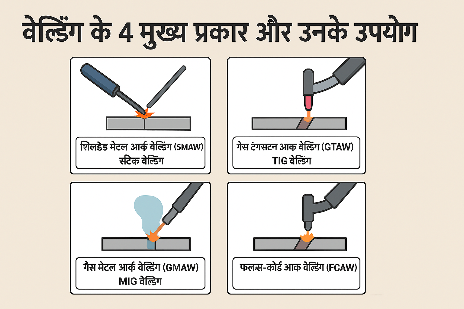 You are currently viewing वेल्डिंग के 4 मुख्य प्रकार और उनके उपयोग