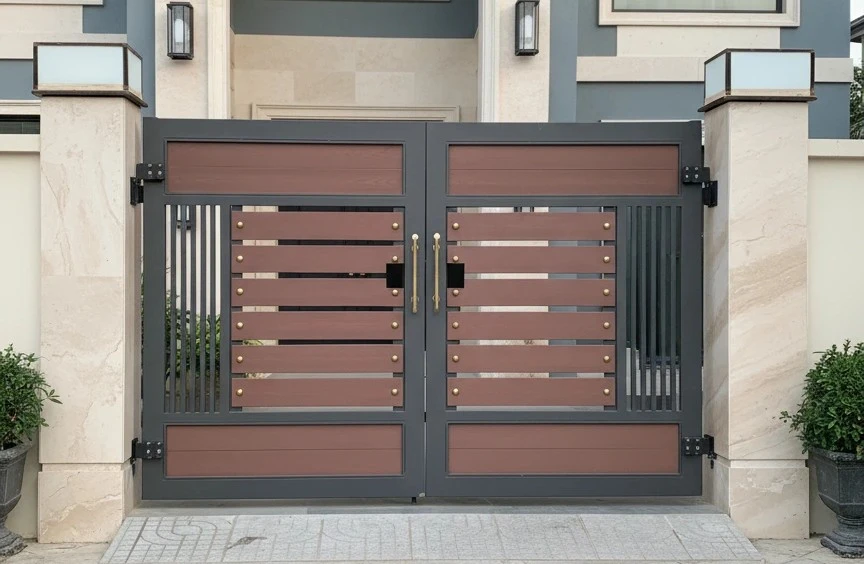 MS Gate Designs 2025 - Golden premium floral panel MS gate