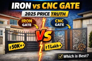 Read more about the article Modern Main Gate Design 2025: Iron vs CNC Gate Price & Tips India